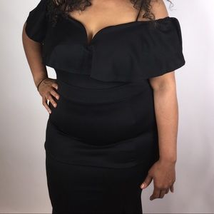 Ruffle Shoulder Dress